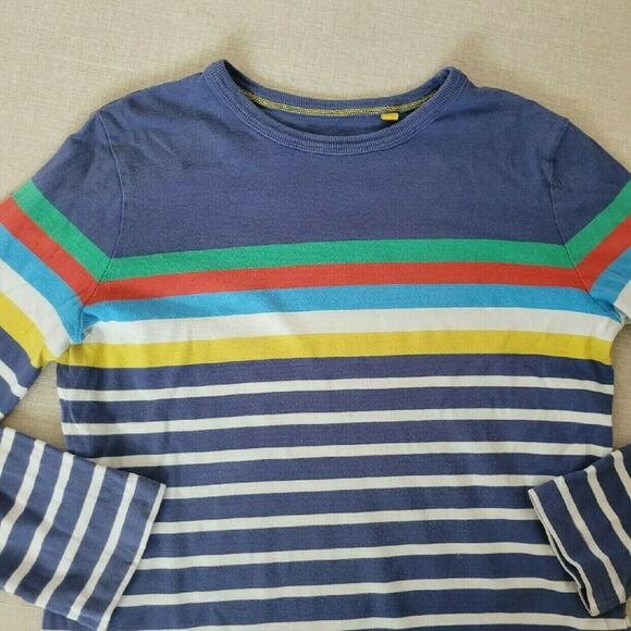 Mini Boden Boy's Rainbow Striped Long Sleeve Tee - Picture 3 of 10